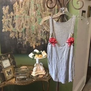 EXPRESS ROSE RED GREY TANK TOP SIZE S